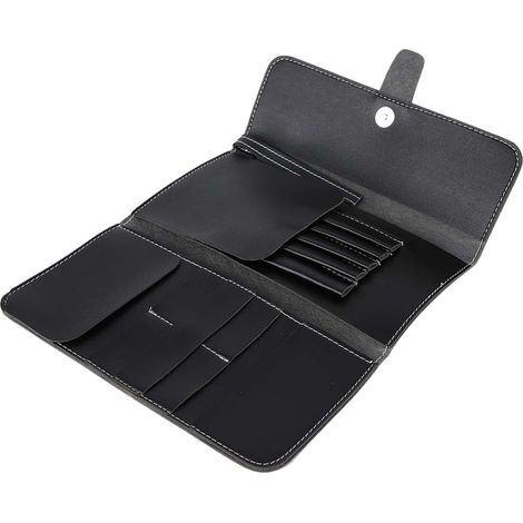 Étui de rangement pour ciseaux de coiffure noirs en PU, peigne et outils de coiffure. (1/5)