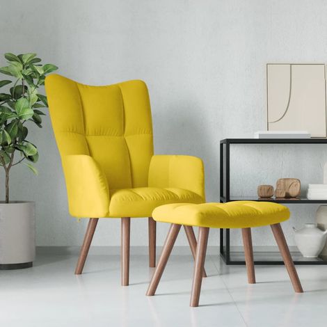 Relaxsessel,Liegesessel,Fernsehsessel mit Hocker Senfgelb Samt DNVEU45004 (1/5)