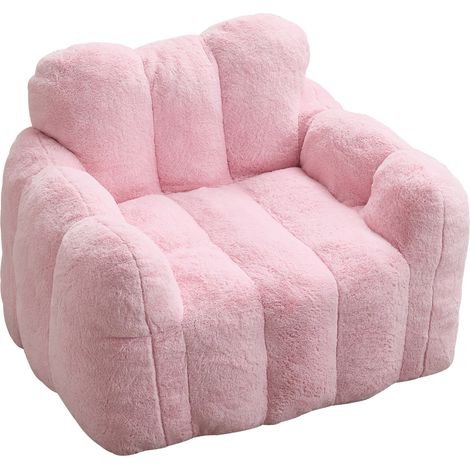Beanbag-Sessel für Erwachsene aus rosa Samt 105 x 90 x 75 cm, ohne Montage (1/5)