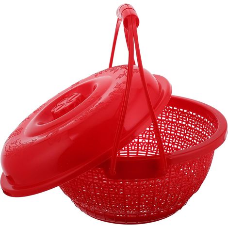 de rangement rond en plastique rouge Healeved pour œufs et (1/5)