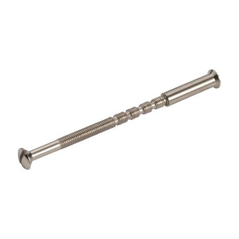 Vis sécable M4 60 mm – Laiton nickelé – Tête fraisée bombée – Pour fixation de poignées de porte – Cadap