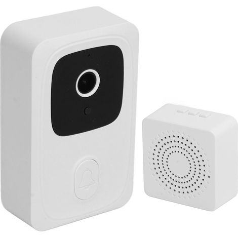 Sonnette vidéo intelligente sans fil, caméra HD vision nocturne, intercom bidirectionnel, faible consommation, longue portée, pack 1. (1/5)