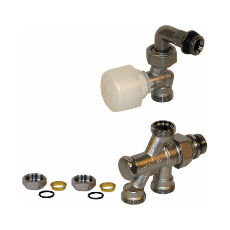 Giacomini – Corps thermostatisable 4 voies 1/2''X16 – Vanne papillon pour installations de chauffage – Entraxe 35 mm – R436IX043 (1/4)