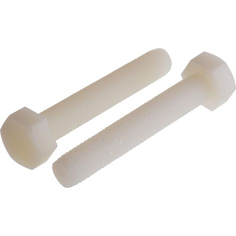 Vis à tête hexagonale, Nylon Brut, M10 x 60mm ( Prix pour Sachet de 50 )