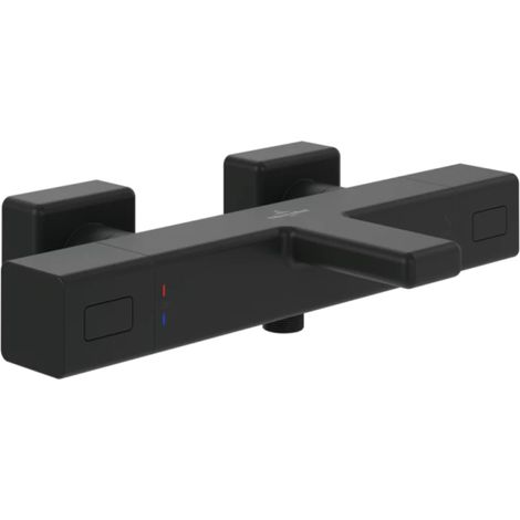 Mezclador termostático para baño-ducha VILLEROY ET BOCH Universal Grifería cuadrado Negro Mate