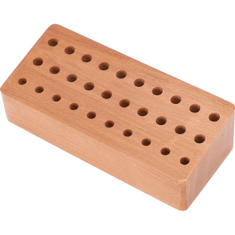 Support à outils en bois pour tournevis et poinçons, rangement d'outils, 30 trous (1/5)