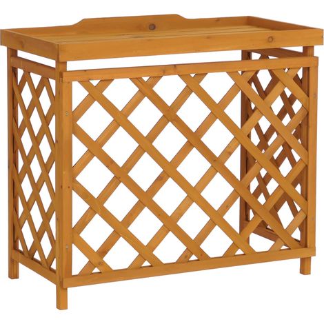 Copertura per impianto di climatizzatore/pompa calore HHG-070, rivestimento in legno MVG 78x90x45 cm, naturale