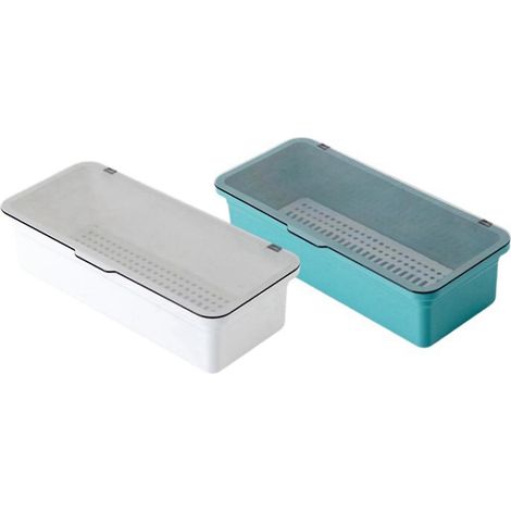 Organisateur de tiroir, rangement transparent pour coiffeuse, porte-maquillage avec couvercle pour salle de bain. (1/5)