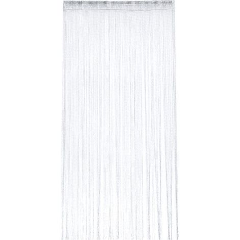 Rideau de porte - Moustiquaire à paillettes - Rideau anti-mouches - Fil argenté - Rideau métallique - Rideau décoratif - Moustiquaire - Transformez chaque pièce avec élégance - Blanc - 100 x 200 cm (1/5)