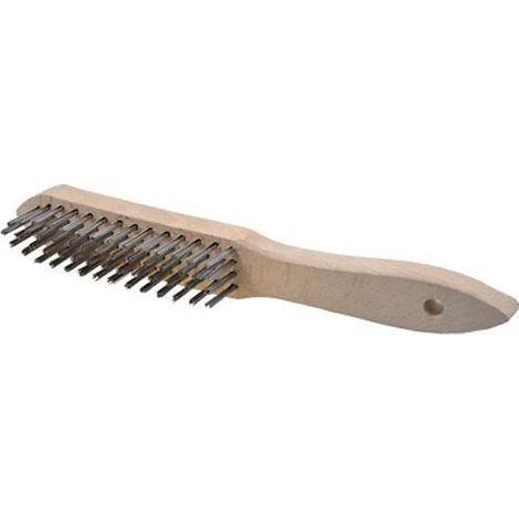 Brosse à main d'atelier manche bois L 295 mm x 5 rgs x fil acier droit 0.35 mm boîte de 12 - 0001152135 OSBORN UNIPOL - OSBORN UNIPOL