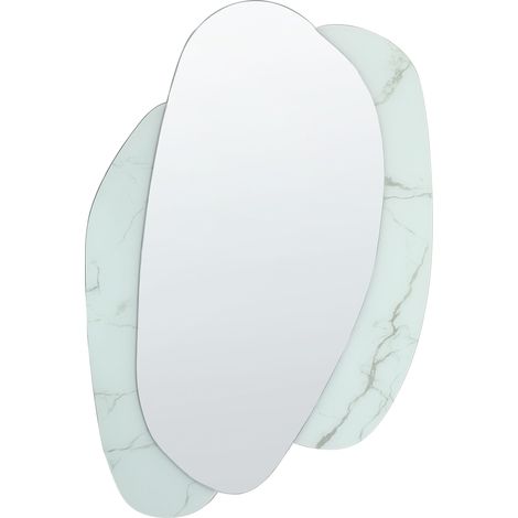 Specchio decorativo da parete Stile moderno da appendere Effetto marmo 80 x 117 cm Bianco Pannes (1/5)