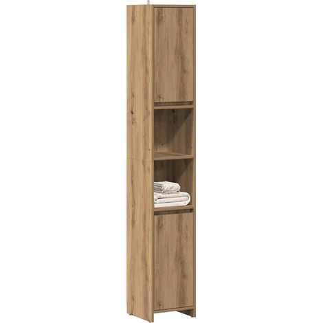 vidaXL Mobile da Bagno Rovere Artigianale 30x30x183,5 cm in Truciolato