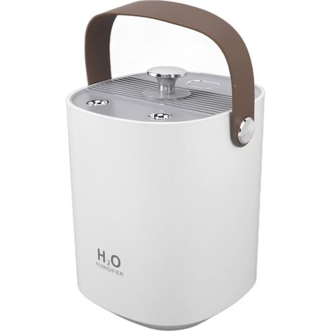 Humidificateur d'air à double pulvérisation 1,2 L avec veilleuse, alimenté par USB, grande capacité, à poser sur une table, idéal pour la chambre, le bureau ou le coin lecture (blanc). (1/5)