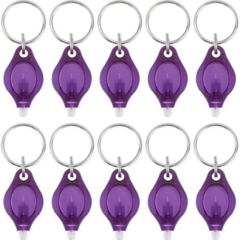 10 mini lampes de poche porte-clés UV pouvant servir à détecter les passeports, les cartes d'identité et l'argent liquide. (1/5)