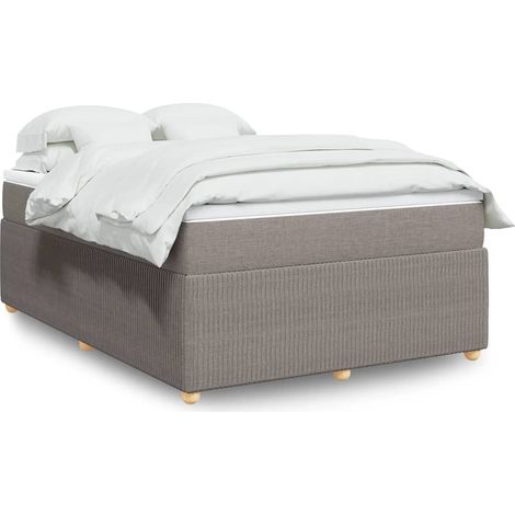 Boxspringbett mit Matratze Taupe 140x200 cm Stoff (1/5)