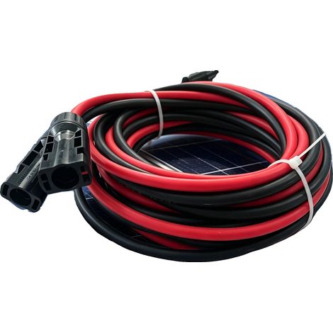 Cable fotovoltaico, conectores preinstalados, aislamiento duradero, 10 m (1/2)