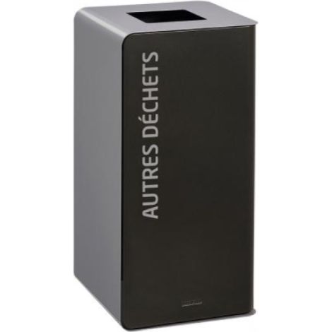 Borne de tri sélectif Cubatri, sans serrure - autres déchets - 75l - gris manganèse / gris clair - RAL 9022 (1/2)