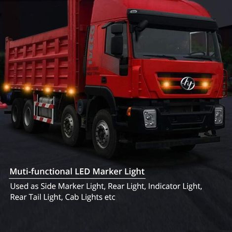 4x4LEDs Feux Latéraux éclairage Arrière Avant Feux de Gabarit LED étanche Feux de Position 12V 24V Universel pour Remorque Van Caravan Camion Lorry Bus-Ambre (1/3)