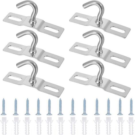 6 Pièces Crochet de Plafond, Plaques de Crochet, Plafonnier Plaque de Base, Acier Crochet de Plafond Robuste avec Vis pour Lampe Suspendue, Plante, Panier, Ventilateur (70mm) (1/5)