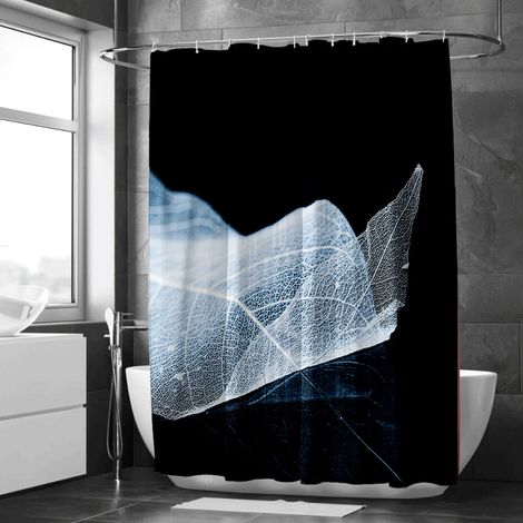 Rideau de douche paysage boisé, motifs naturels, décoration moderne, tissu doux - 90x180cm (1/5)