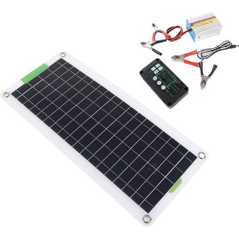 Kit d'onduleur solaire 220 W, panneau solaire portable à haut rendement en silicium monocristallin, idéal pour la randonnée et le camping (conversion DC12V vers AC220V). (1/5)