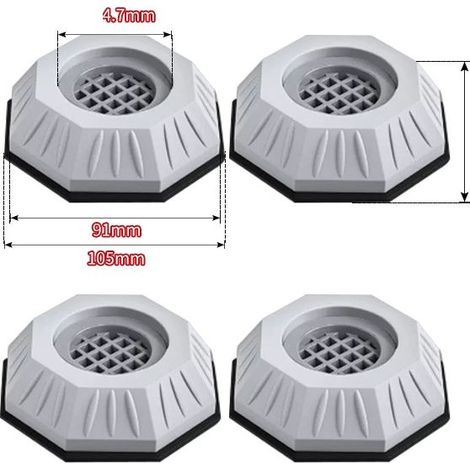 CCYKXAA 4Pcs AméLiorer Patins Anti Vibration,Tapis Machine à Laver Anti Vibration,Tampons A Pied Machine A Laver,Tapis De Machine à Laver à RéDuction De Bruit,Convient Aux Lave-Linge Et SèChe-Linge (1/5)