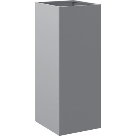 Macetero bancal elevado plantas flores terraza jardín plateado 32 x 29 x 75 cm acero galvanizado Plata 020038062