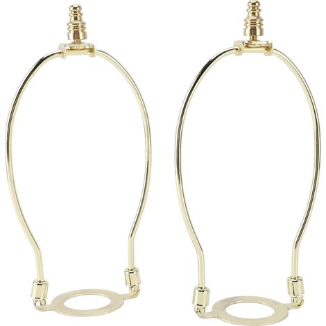[NIE BENUTZT]2-teiliger Lampenschirm-Harfenhalter, verstellbare Halterung, Lampenharfen-Set, passend für Standard-Lampenstangen und E26-Lampensockel-Adapter (Gold)