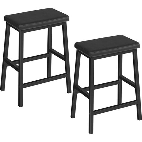 2er Set Barhocker gepolstert 61cm hoch ohne Lehne für Küche & Hausbar (1/5)
