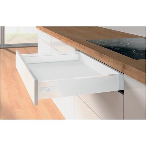 Kits partiels Innotech Atira avec coulisses - Push To Open 30 kg - tiroir simple hauteur 70 mm - 350 mm - Blanc - HETTICH