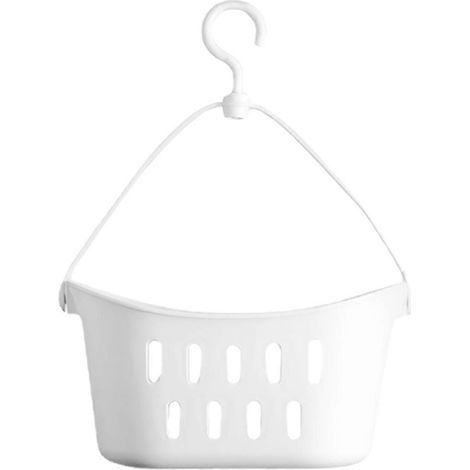 Panier de rangement suspendu en plastique pour douche-23.5x12CM-White (1/3)