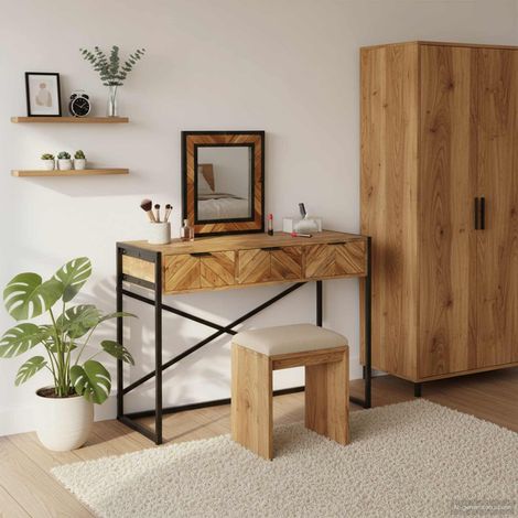 Mesa de tocador con cajón Marrón 100 x 40 x 120 cm (1/5)