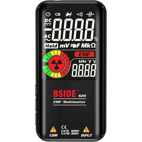 BSIDE S20 Smart EMF-Multimeter Elektromagnetischer Strahlungsdetektor 3,5-Zoll-Farbbildschirm 9999 Zählungen Automatische Bereichswahl Wiederaufladbarer Universal-Messgerät Strahlungsmonitor (1/4)