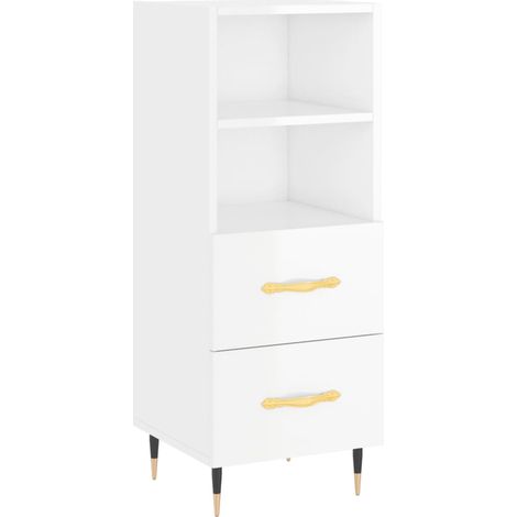 Maison Exclusive - Credenza Bianco Lucido 34,5x34x90 cm in Legno Multistrato