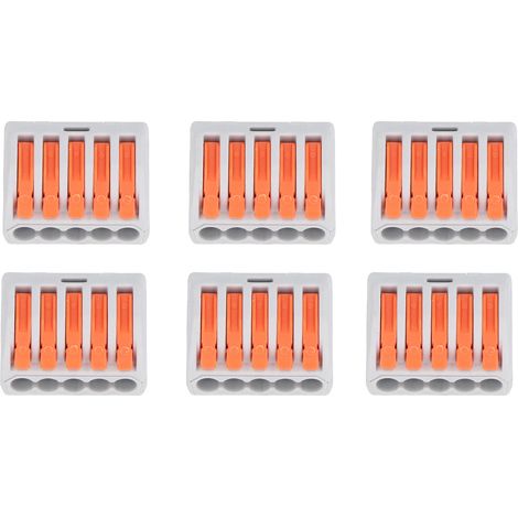 40 Stück Hebelmutterverbinder 5-polig, Kompakt-Draht-Schnellanschluss-Klemmenblock PCT-215Orange (1/5)