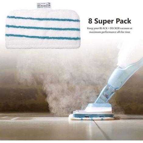 Lingettes Microfibres - Pour Balais Vapeur - Compatible Tous Modèles - Sols Durs Parquet Carrelage - Lot De 8 (1/5)