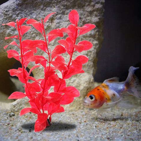 Juego de 10 plantas acuáticas, de PVC y cerámica, decoración realista para acuarios en el hogar o la oficina. (1/5)