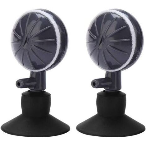 Paquet de 2 disques de pierre à air avec ventouse diffuseur de pierre à air à bulles oxygène réglable pivotant pour pompe hydroponique de réservoir de poissons d'aquarium (1/4)