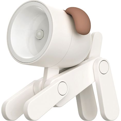 Ortviai Lampe de nuit LED en forme de chien miniature – design mignon, réglable et portable, piles incluses (1/5)