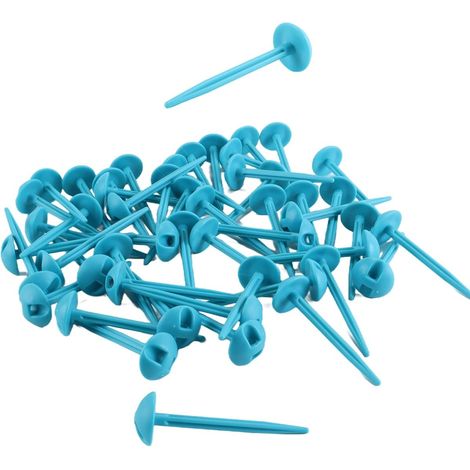 Lot de 50 piquets de sol en plastique robuste de 8,5 cm, en forme de champignon, pour bâche de pluie, tente de camping, tapis anti-mauvaises herbes de jardin, auvent (1/5)
