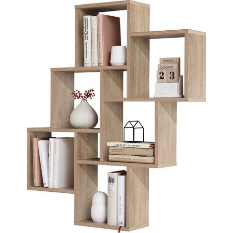 Étagère Murale Design "Riolo" 94cm Chêne (1/4)