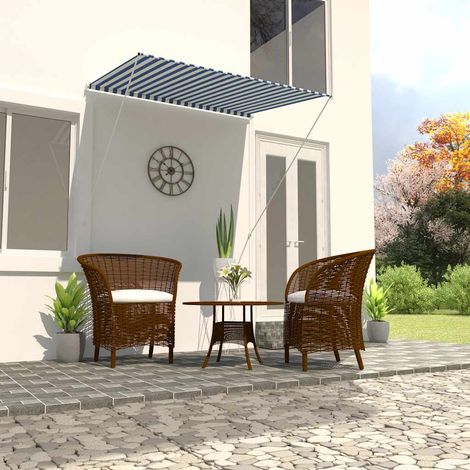 Toldo retráctil 150x150 cm azul y blanco vidaXL (1/8)