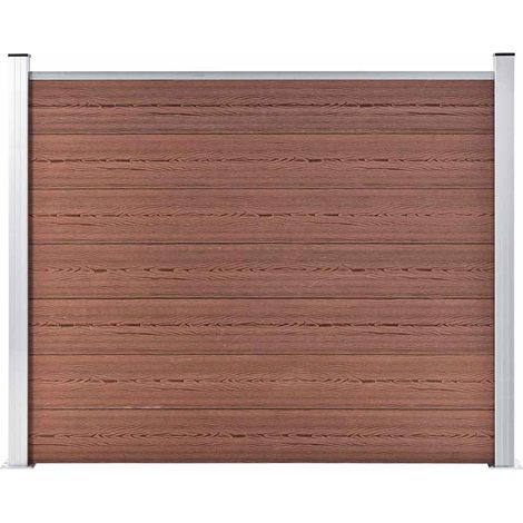 Panneau de clôture-Panneau de clôture Grillage de jardin WPC 180x146 cm Marron (1/5)