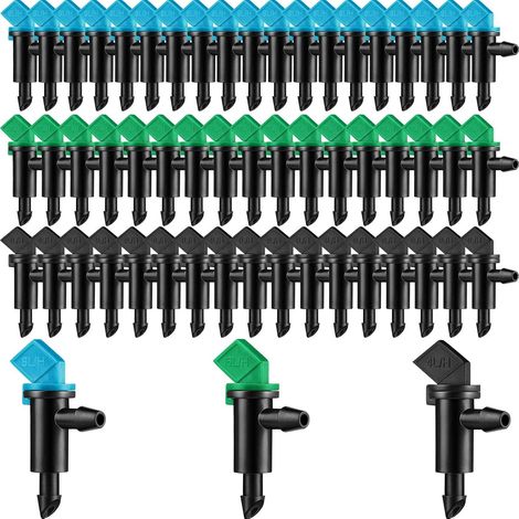 Lot de 60 goutteurs d'arrosage goutte à goutte pour arbres et arbustes, en 3 tailles (1, 2 et 4 gallons par heure), pour l'irrigation des arbres et arbustes. (1/5)
