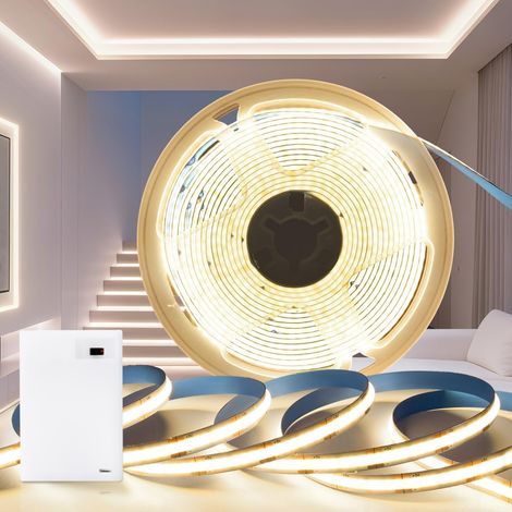 LED Strip Battery 1M, LED Strip 3000K Warm White 320LEDs/M 5V Battery Powered LED Strip Sticker Cuttable for Under Kitchen Cabinet, Shelves, Cupboards (1/5)