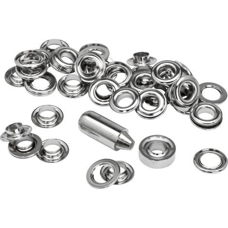 borchie 12 mm. 25 pezzi + ribattitore blister 25 pezzi
