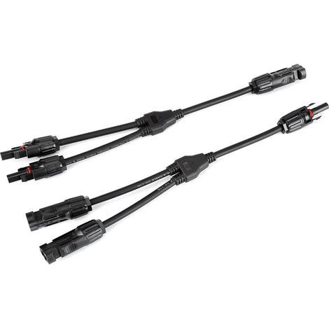1 coppia di connettori a Y, cavo fotovoltaico, cavo per pannello solare, maschio/femmina M/F/F e F/M/M, connettori di derivazione Y2-1, connettori fotovoltaici a forma di Y (1/5)
