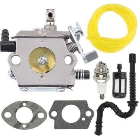 Kit de réparation carburateur pour tronçonneuse Stihl 028 / 028AV – avec bougie d’allumage, durite carburant et pièces détachées (1/5)