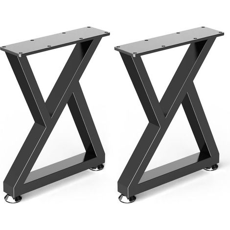 2er-Pack – Möbelfüße – Metallgestell – Stabiles und verstellbares Z-Design – Für Couchtische und Schreibtische – Schwarz – 30 x 41,5 cm (1/5)