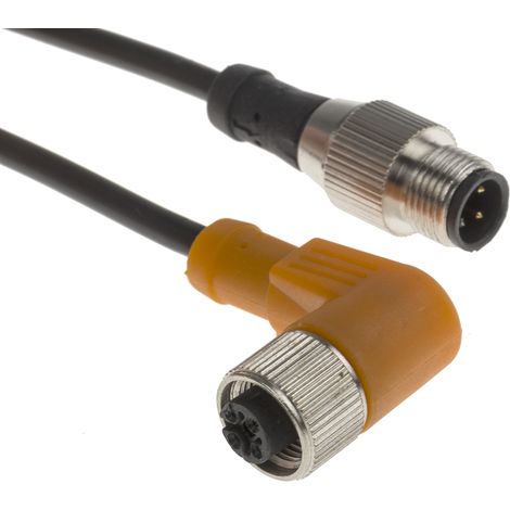 Cordon RS PRO 4 conducteurs , M12 Femelle vers Fiche mâle droite M8 Mâle, 2m ( Prix pour 1 ) (1/2)